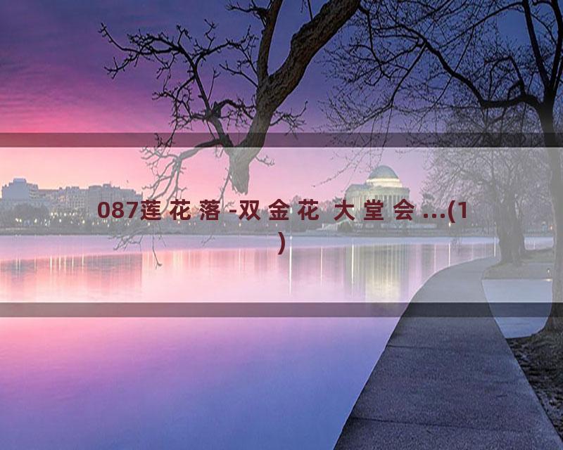 087莲花落-双金花 大堂会...(1)