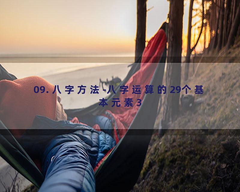 09. 八字方法-八字运算的29个基本元素3