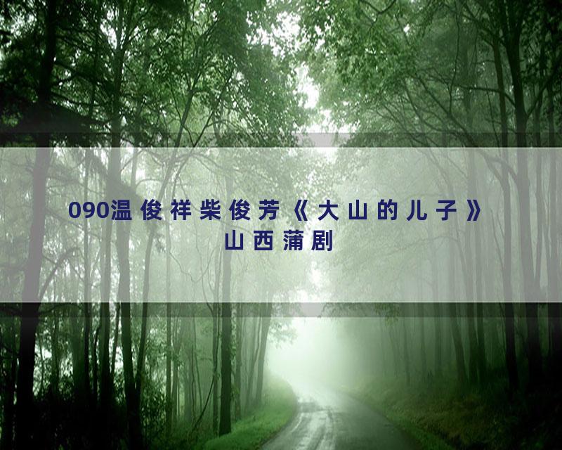 090温俊祥柴俊芳《大山的儿子》山西蒲剧
