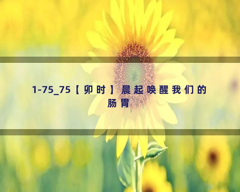 1-75_75【卯时】晨起唤醒我们的肠胃