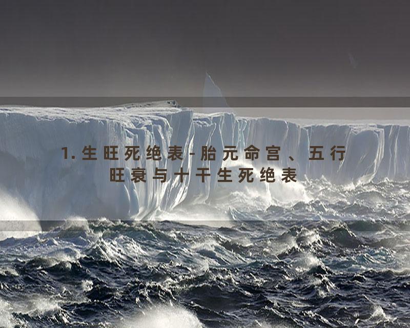 1. 生旺死绝表- 胎元命宫、五行旺衰与十干生死绝表