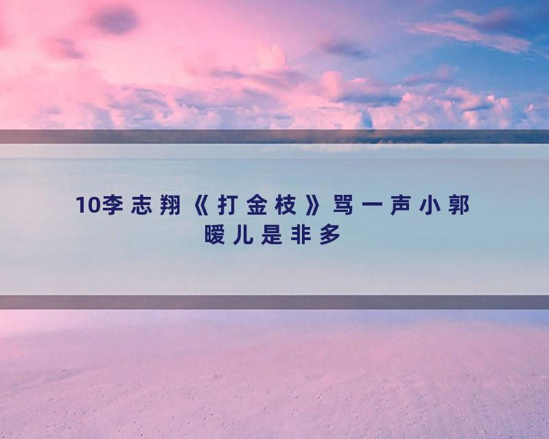 10李志翔《打金枝》骂一声小郭暧儿是非多