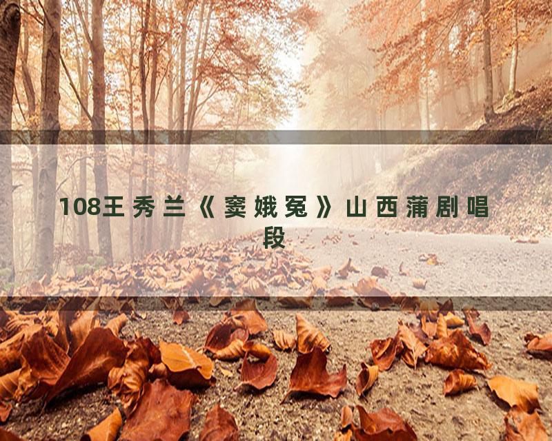 108王秀兰《窦娥冤》山西蒲剧唱段