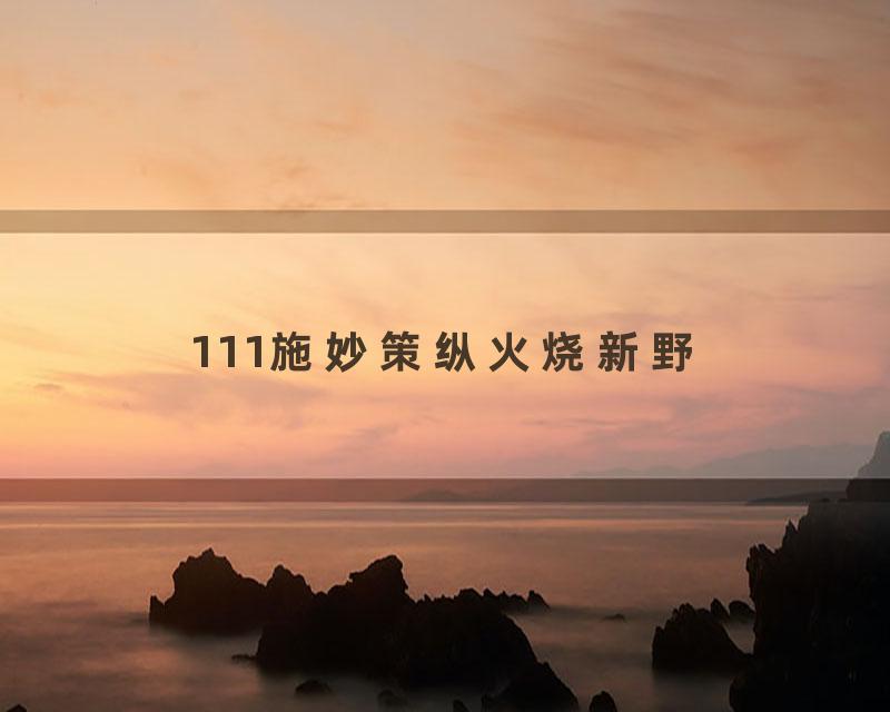 111施妙策纵火烧新野
