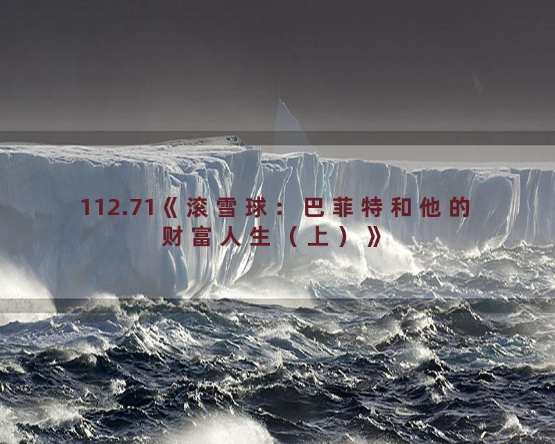 112.71《滚雪球：巴菲特和他的财富人生（上）》