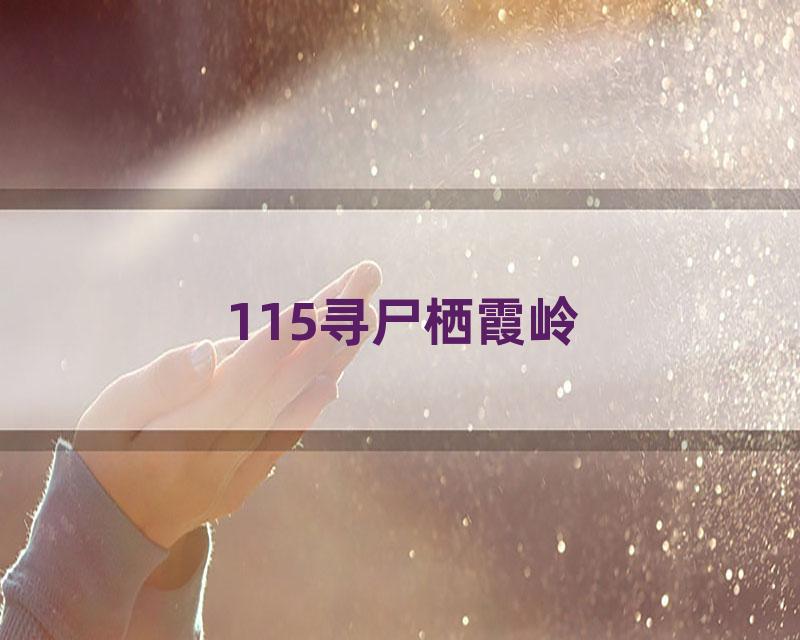 115寻尸栖霞岭