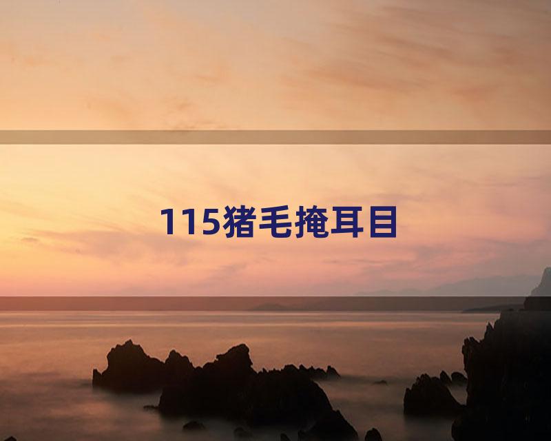 115猪毛掩耳目