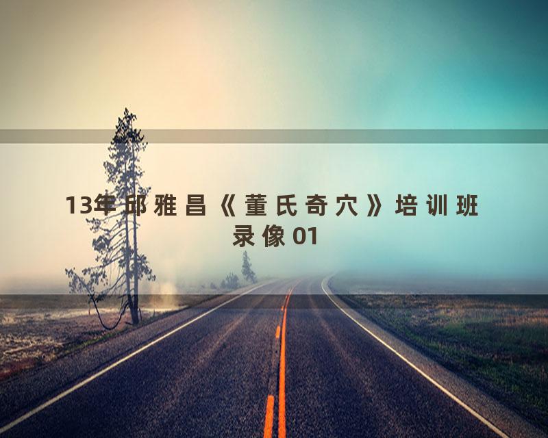 13年邱雅昌《董氏奇穴》培训班录像01
