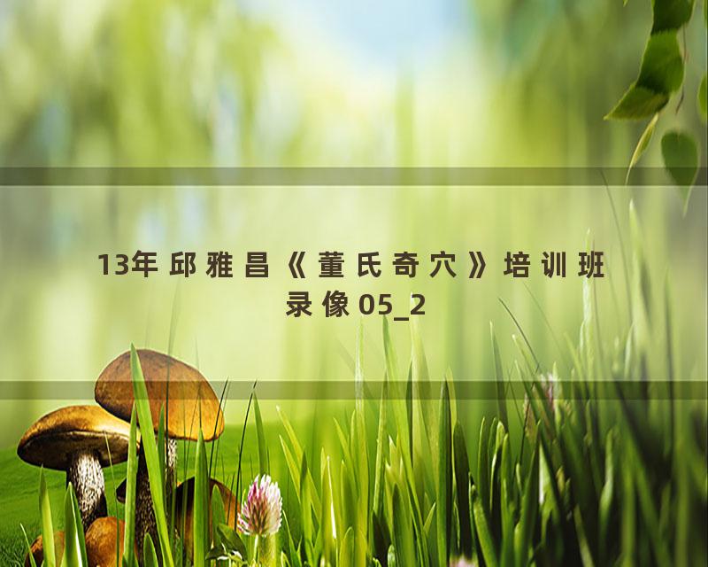 13年邱雅昌《董氏奇穴》培训班录像05_2