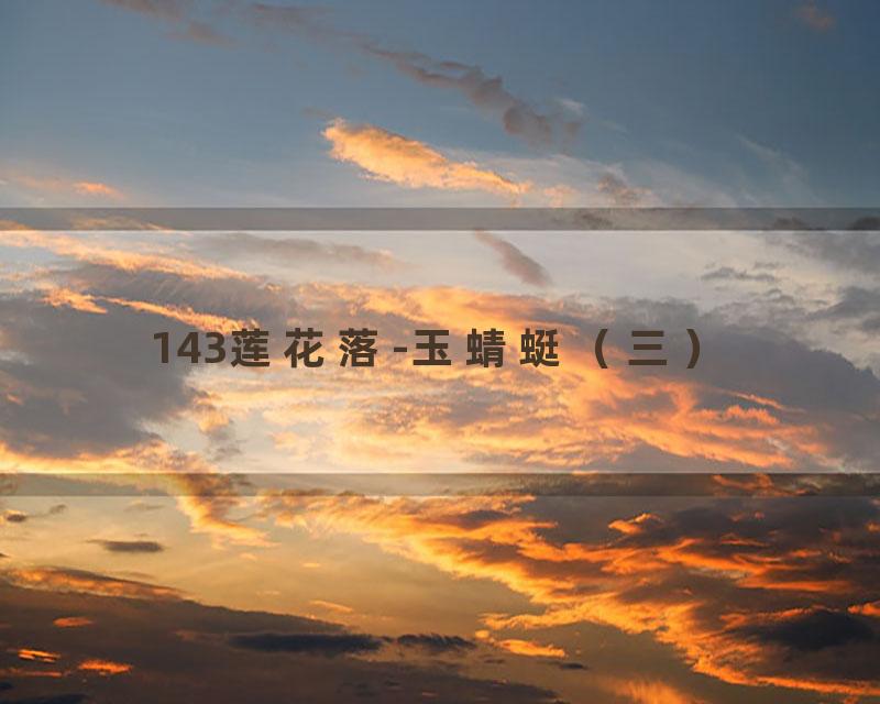 143莲花落-玉蜻蜓（三）