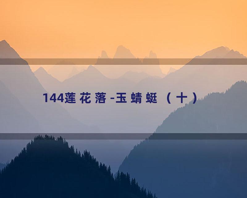 144莲花落-玉蜻蜓（十）