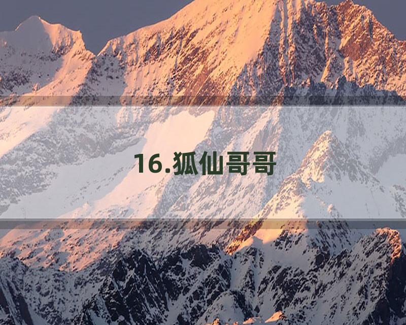 16.狐仙哥哥