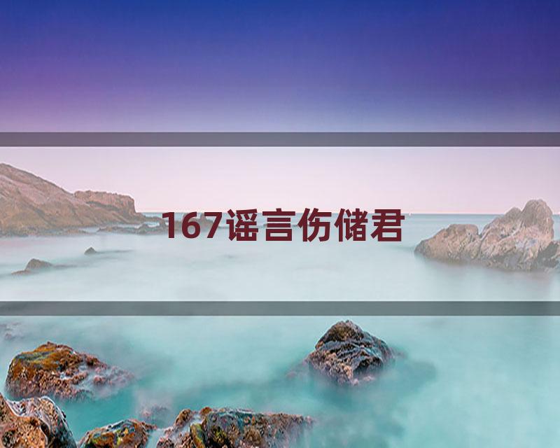 167谣言伤储君
