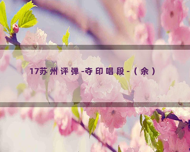 17苏州评弹-夺印唱段-（余）