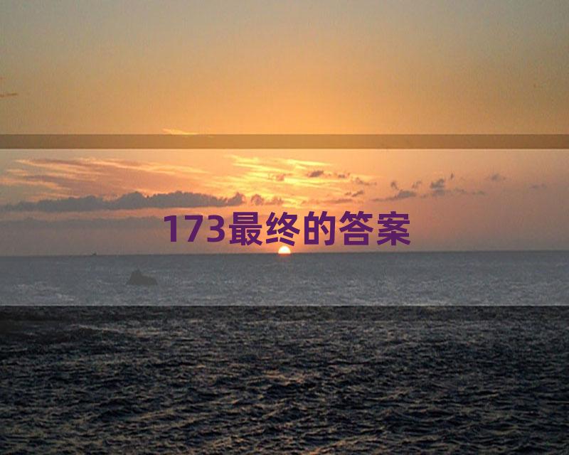 173最终的答案