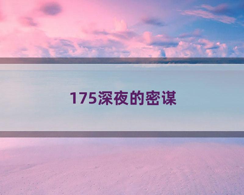 175深夜的密谋