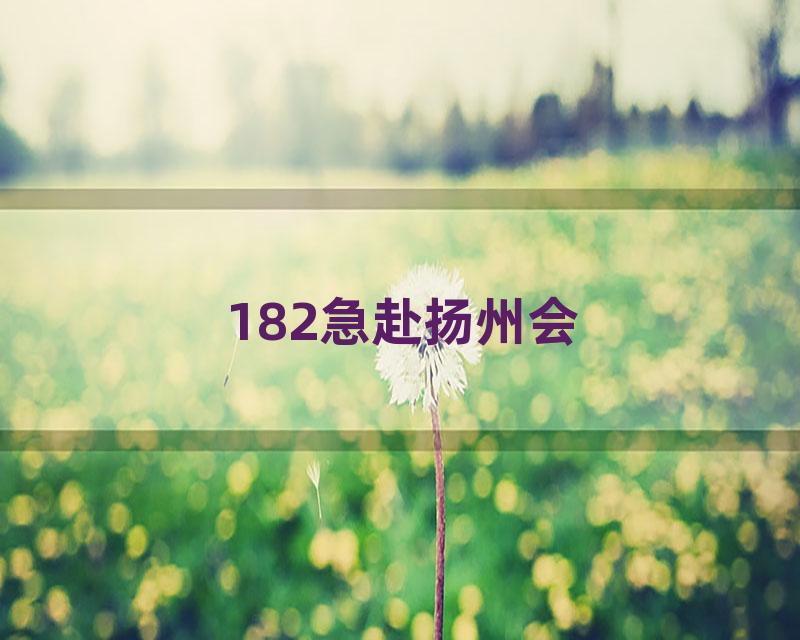 182急赴扬州会