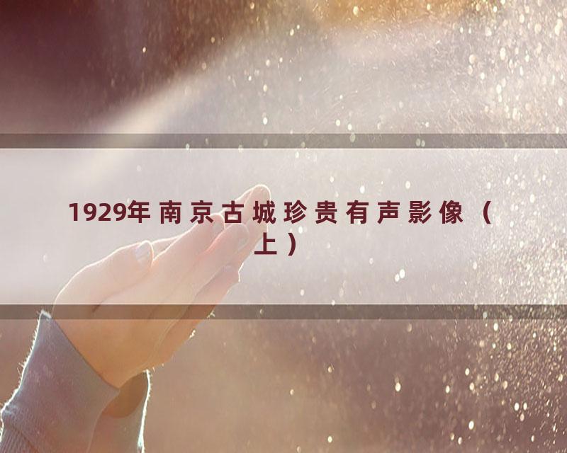 1929年南京古城珍贵有声影像（上）