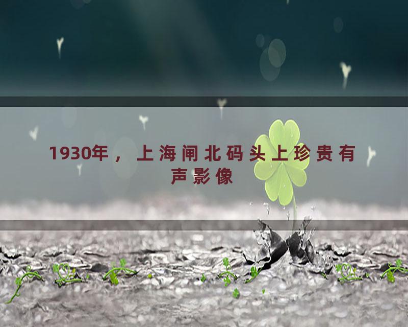 1930年，上海闸北码头上珍贵有声影像