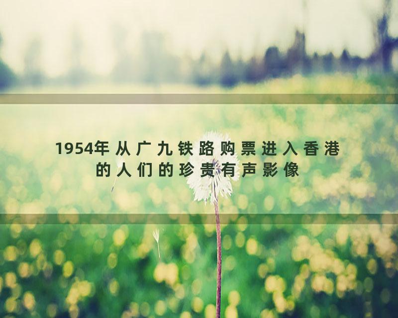 1954年从广九铁路购票进入香港的人们的珍贵有声影像