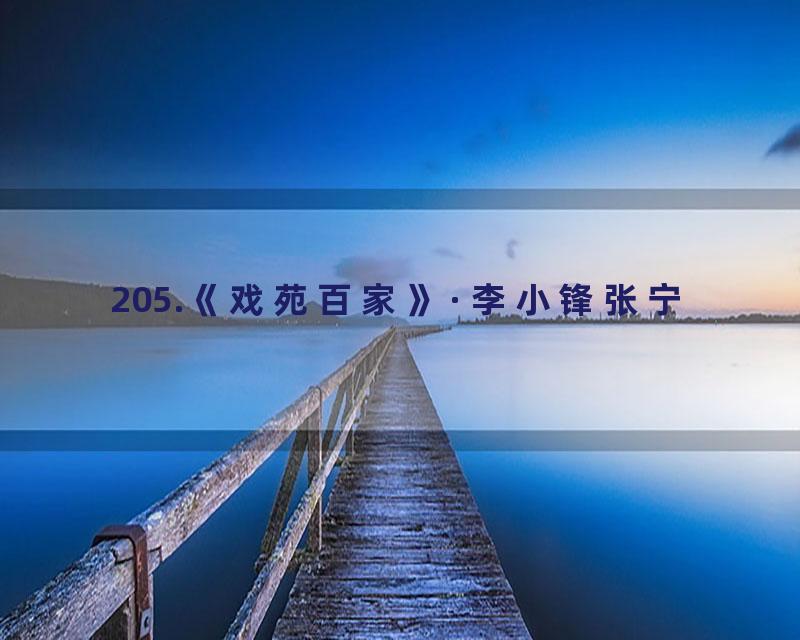 205.《戏苑百家》·李小锋张宁