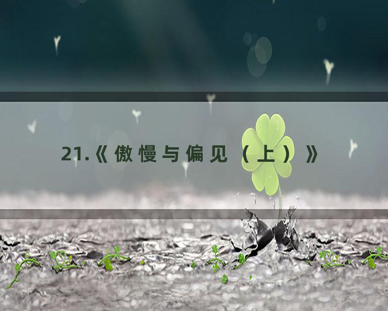 21.《傲慢与偏见（上）》