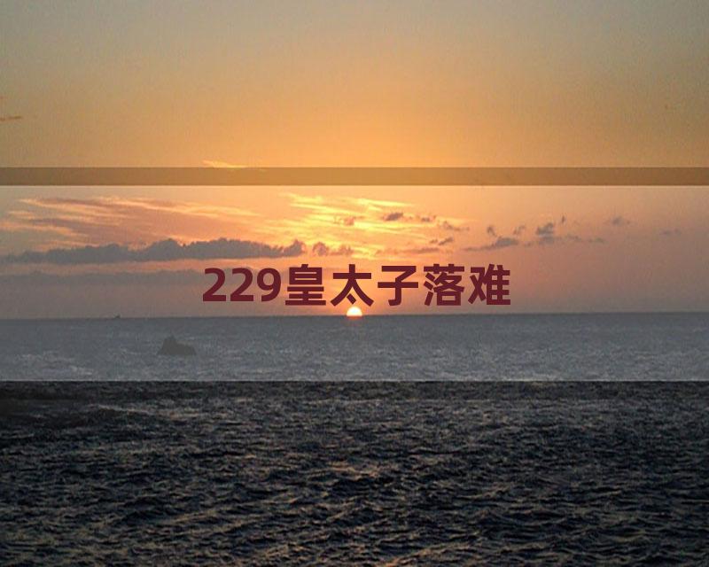 229皇太子落难