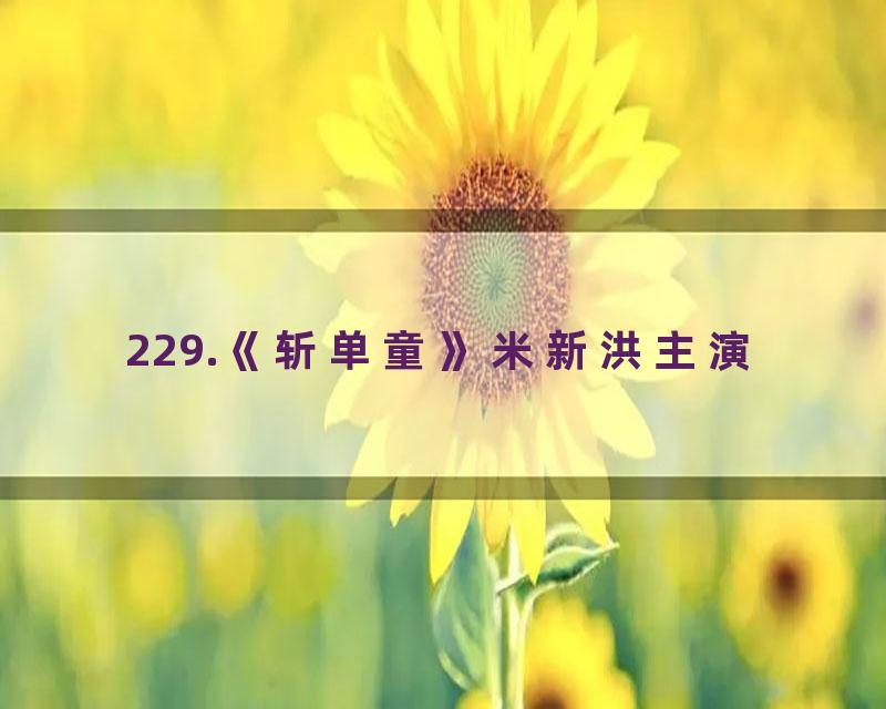 229.《斩单童》米新洪主演