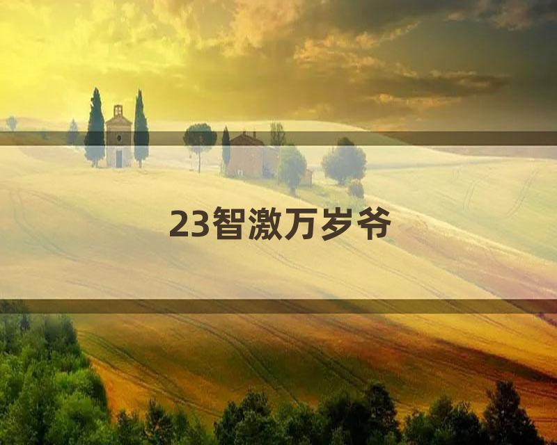23智激万岁爷