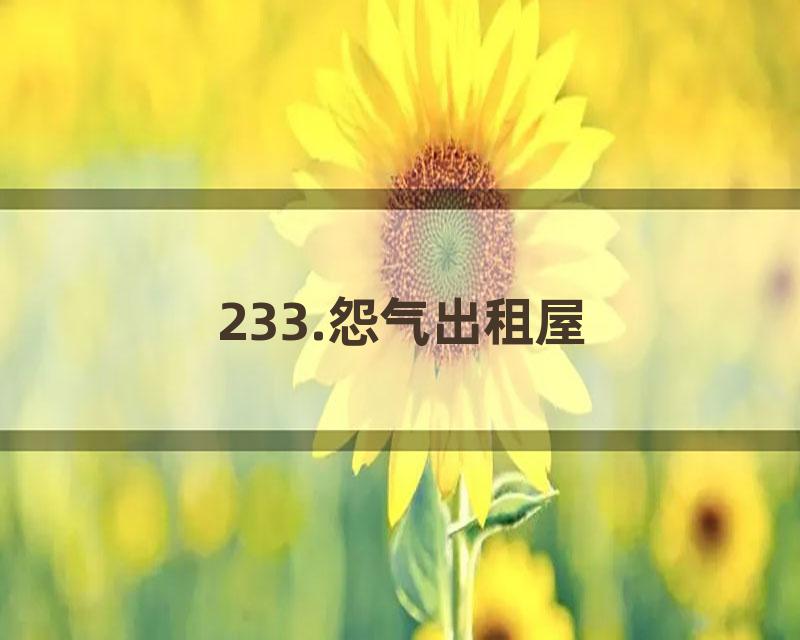 233.怨气出租屋