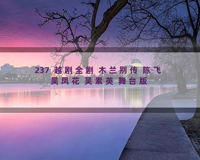 237  越剧全剧 木兰别传 陈飞 吴凤花 吴素英 舞台版