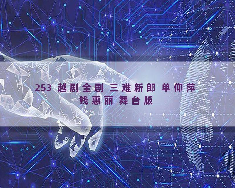 253  越剧全剧 三难新郎 单仰萍 钱惠丽 舞台版