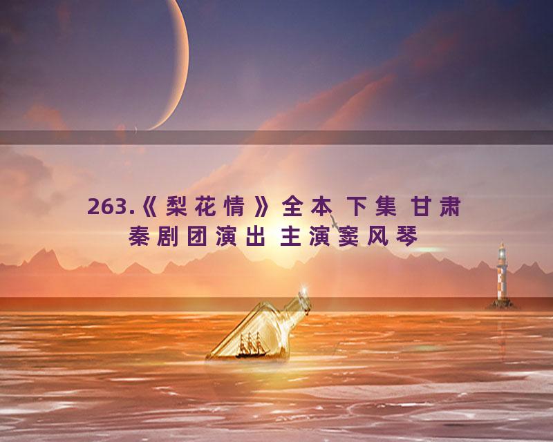 263.《梨花情》全本 下集 甘肃秦剧团演出 主演窦风琴