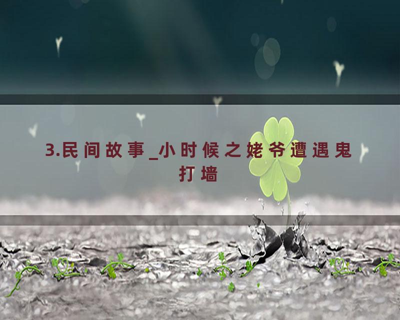3.民间故事_小时候之姥爷遭遇鬼打墙