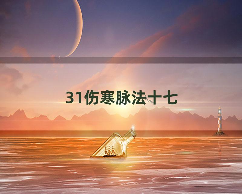31伤寒脉法十七