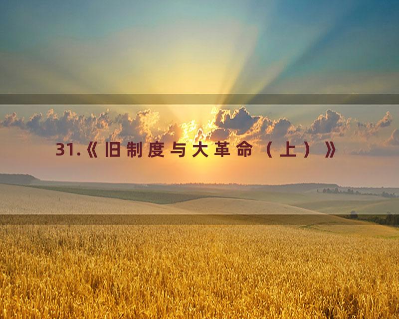 31.《旧制度与大革命（上）》