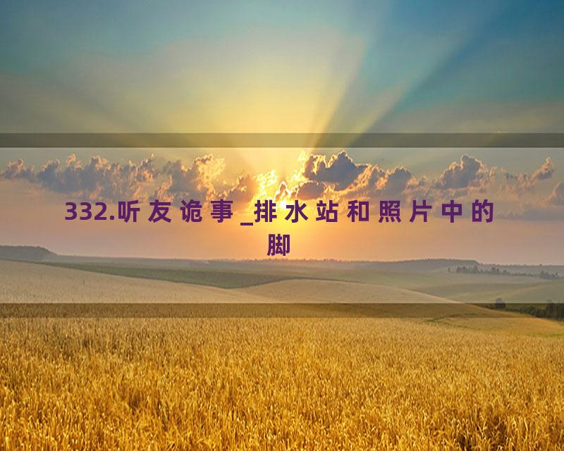 332.听友诡事_排水站和照片中的脚