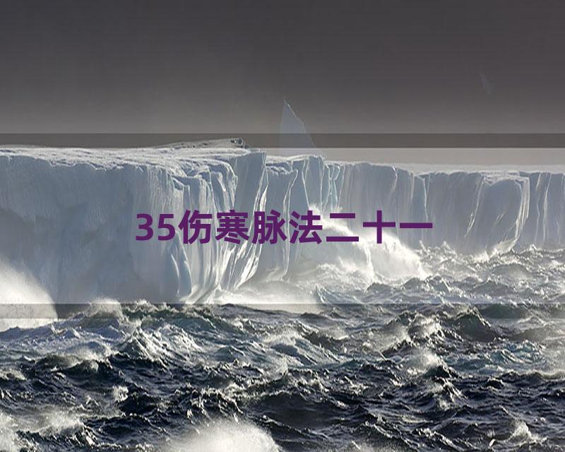 35伤寒脉法二十一