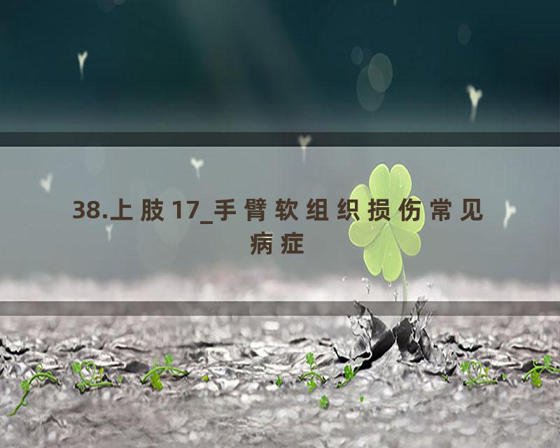 38.上肢17_手臂软组织损伤常见病症