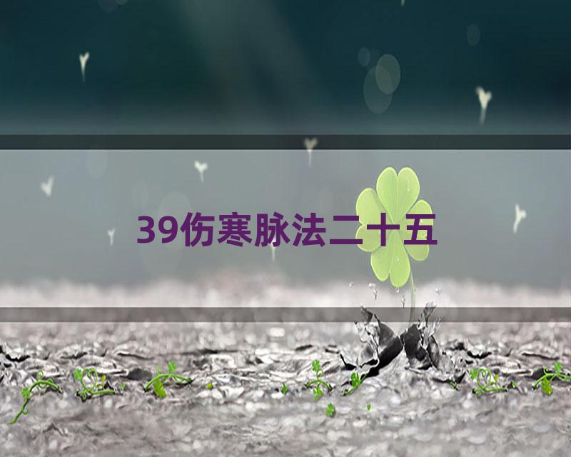 39伤寒脉法二十五