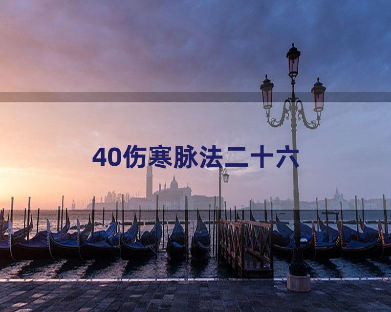 40伤寒脉法二十六