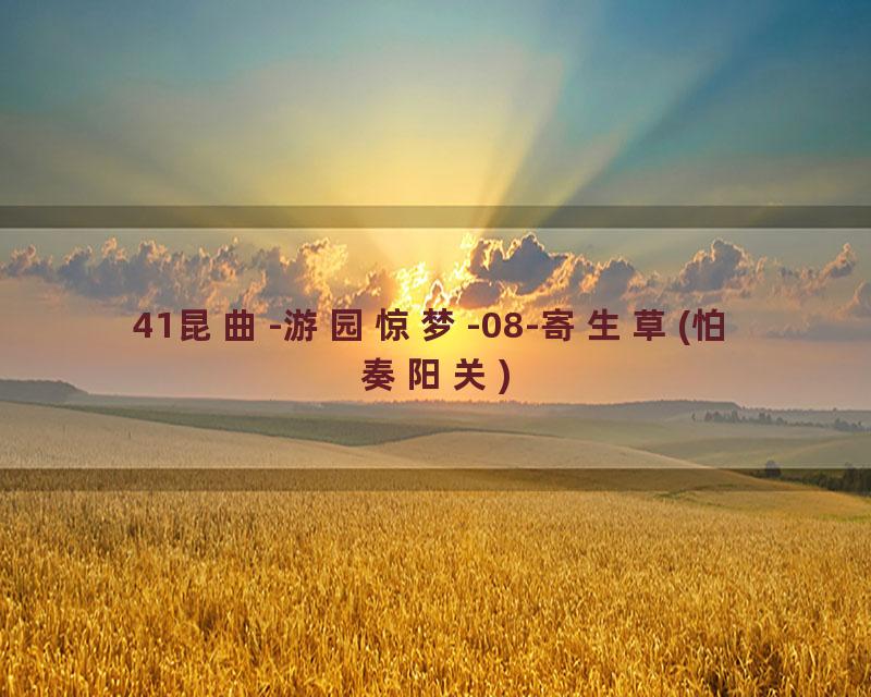 41昆曲-游园惊梦-08-寄生草(怕奏阳关)