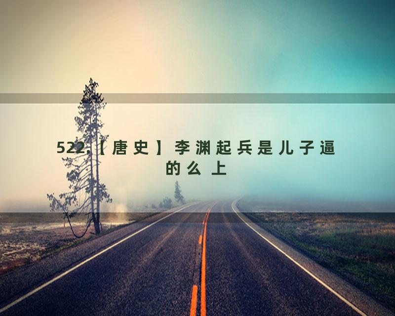 522.【唐史】李渊起兵是儿子逼的么 上