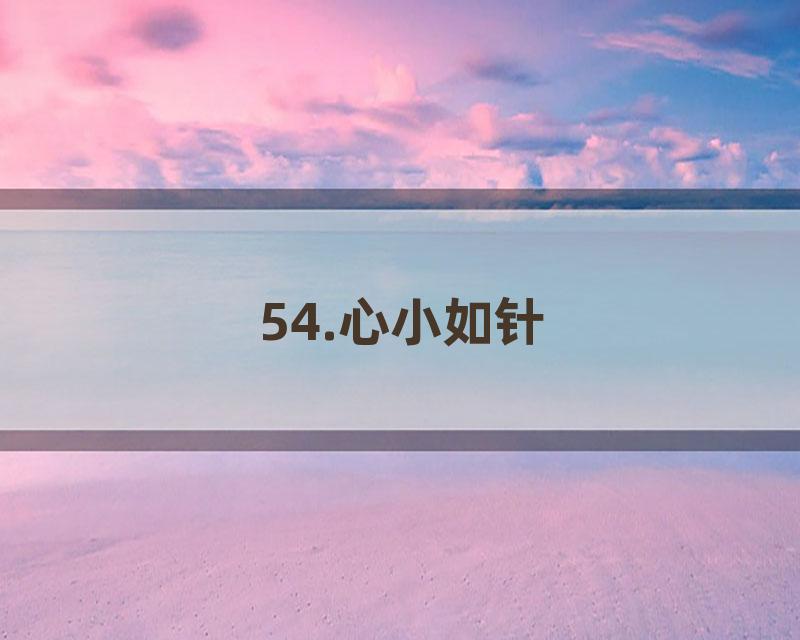 54.心小如针