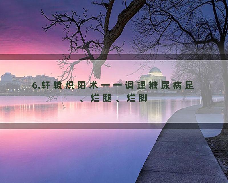 6.轩辕炽阳术一一调理糖尿病足、烂腿、烂脚