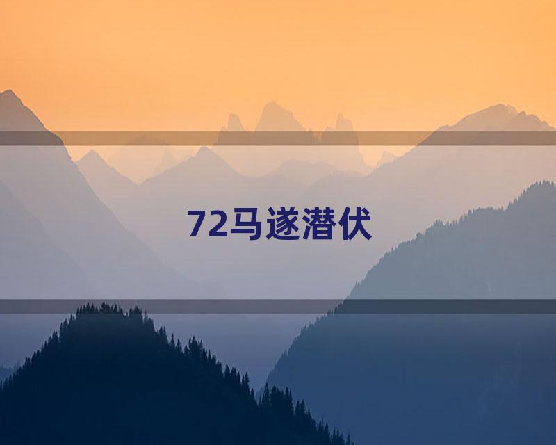 72马遂潜伏
