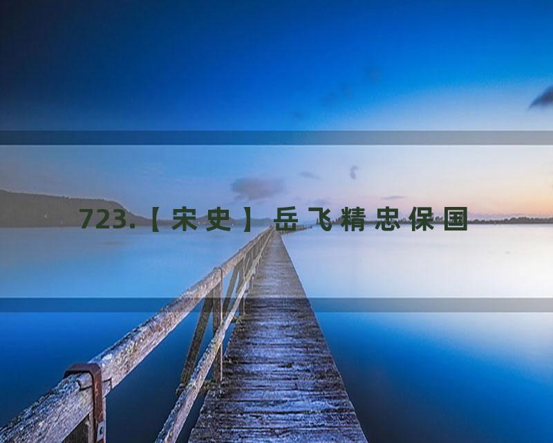 723.【宋史】岳飞精忠保国