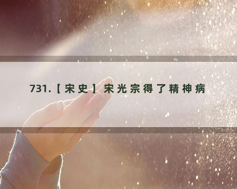 731.【宋史】宋光宗得了精神病