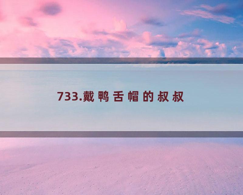 733.戴鸭舌帽的叔叔