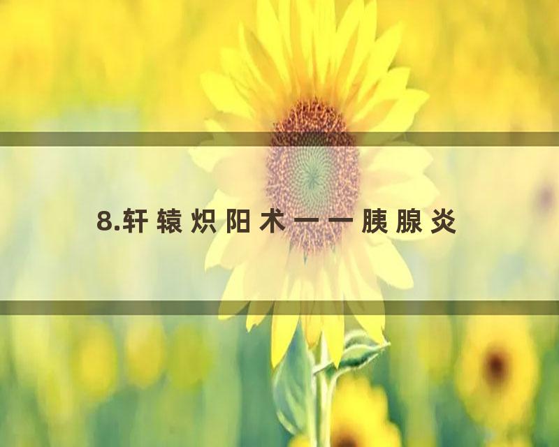 8.轩辕炽阳术一一胰腺炎
